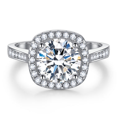 【#02】（Princess）925 Sterling Silver Moissanite ring(Buy over 120$ get 2v band and 1 classic band as freebies  )