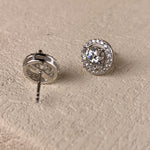 【#20】(Corona Earring)925 Sterling Silver Moissanite earrings
