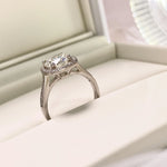 【#02】（Princess）925 Sterling Silver Moissanite ring(Buy over 120$ get 2v band and 1 classic band as freebies  )