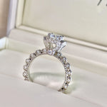 【#01】（Rose Garden）925 Sterling Silver Moissanite rings(Buy over 89$ get 2v band as freebies  )