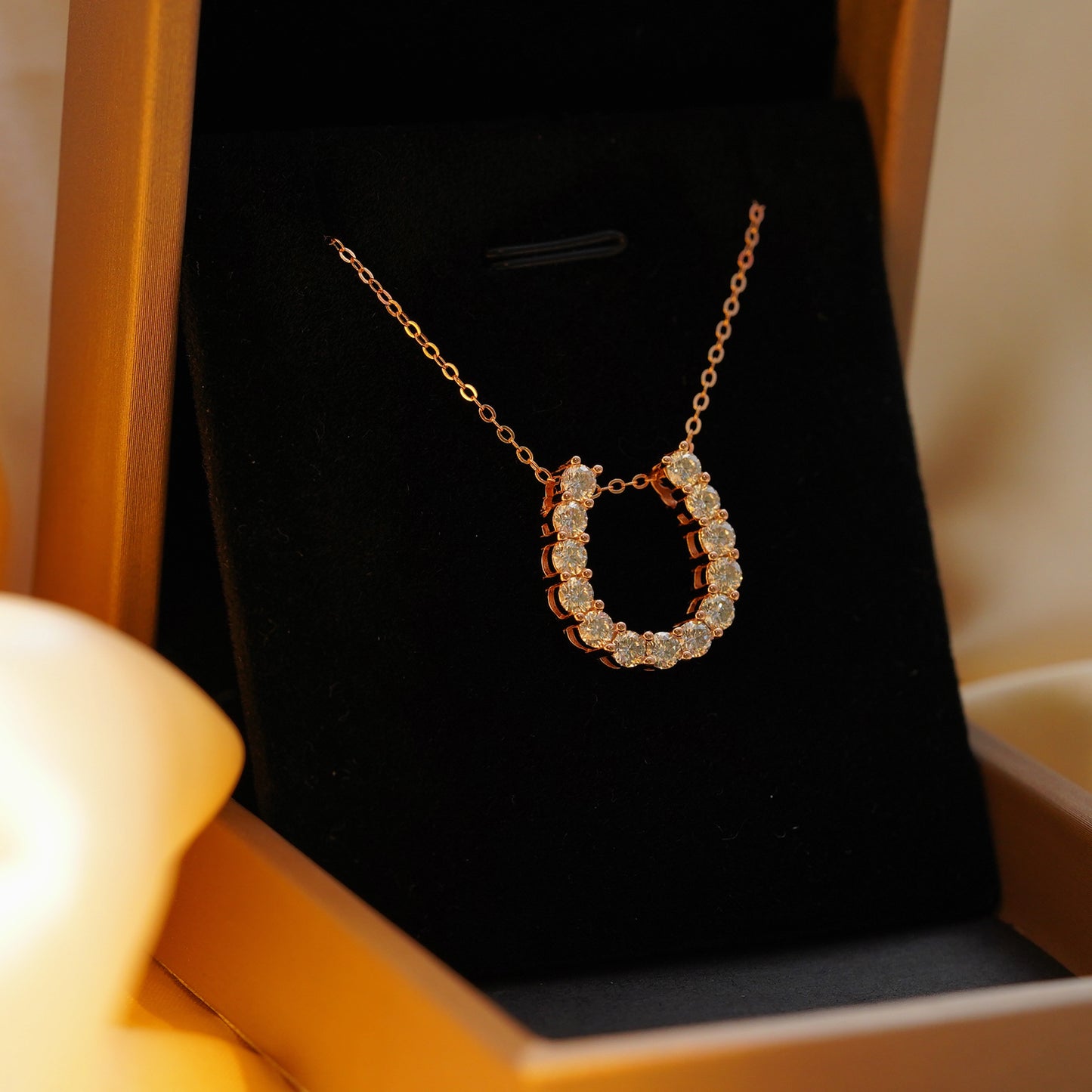 【#49】(Horseshoe)925 Sterling Silver Moissanite necklace