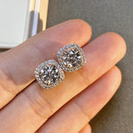 【#32】(Princess earrings)925 Sterling Silver Moissanite rings