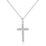 【#61】（Cross)925 Sterling Silver Moissanite necklace